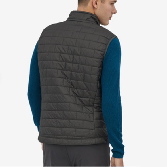 Patagonia Men’s Nano Puffer Vest Jacket Size L Forge Grey Lightweight Full Zip - Picture 2 of 11